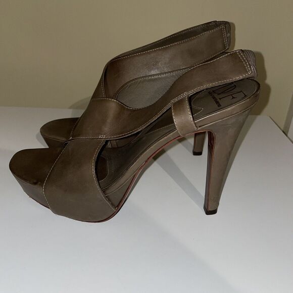 Diane Von Furstenberg Zia ll Leather Platform Heels Size 10 M - Picture 3 of 4